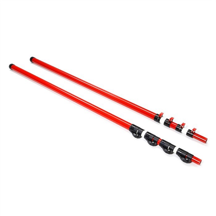 Red and White Fiberglass Telescopic Pole